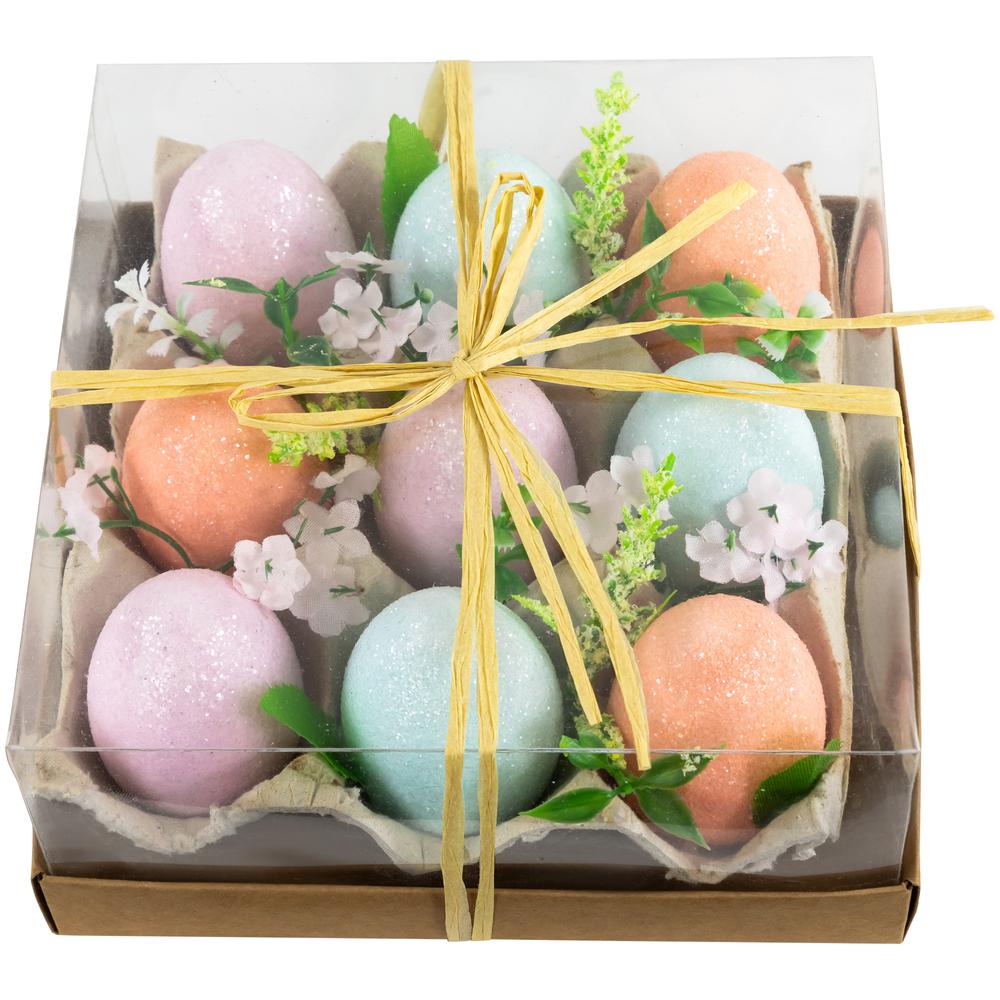 Pastel Easter Eggs with Carton Decoration - 6.25" - Set of 9. Picture 5
