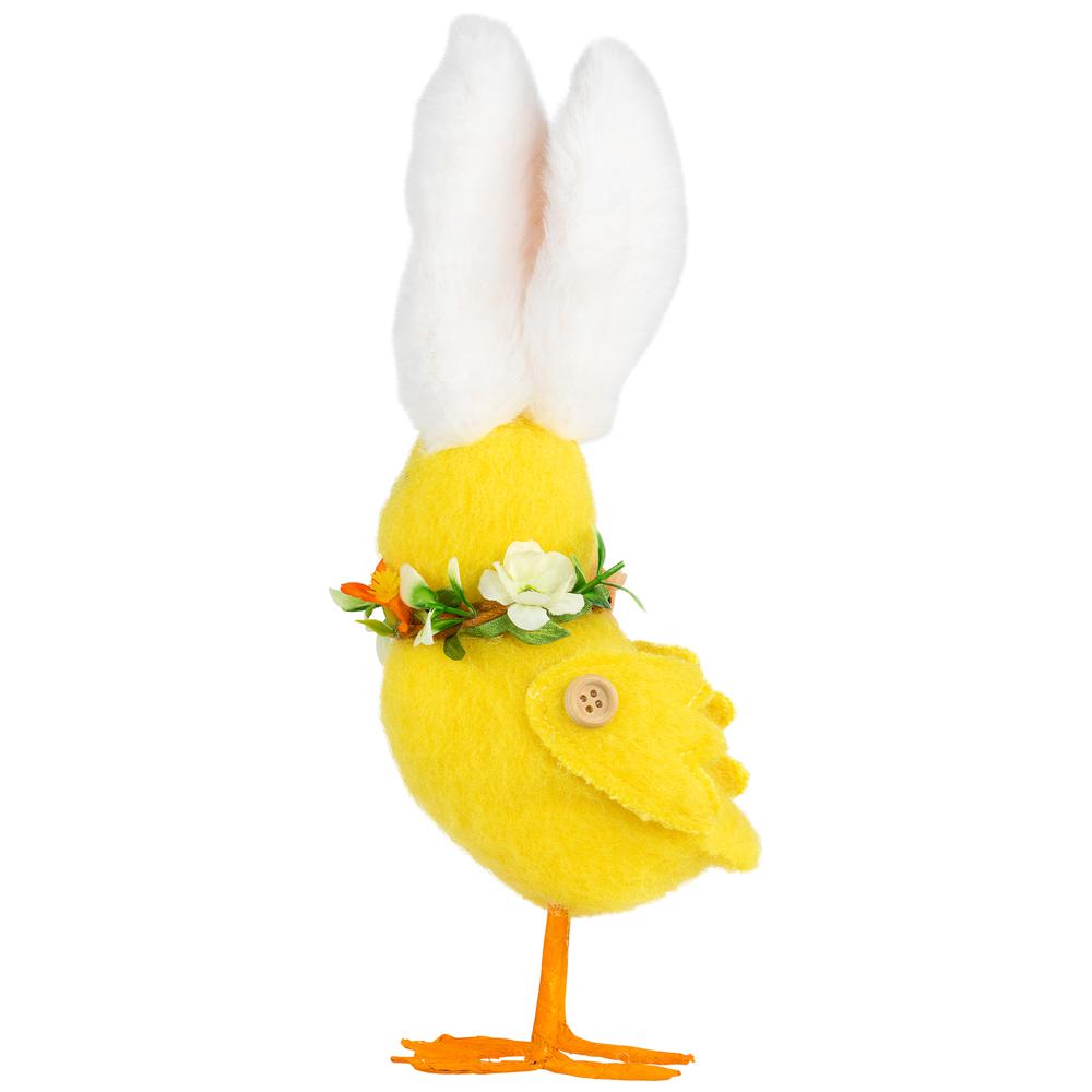 Duckling with Rabbit Ears Easter Figurine - 10" - Yellow. Picture 4