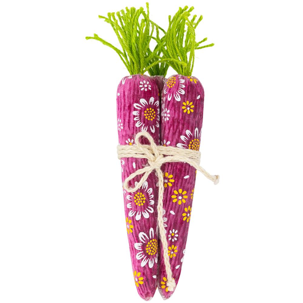 Floral Easter Carrot Decorations - 10.25" - Set of 3. Picture 1