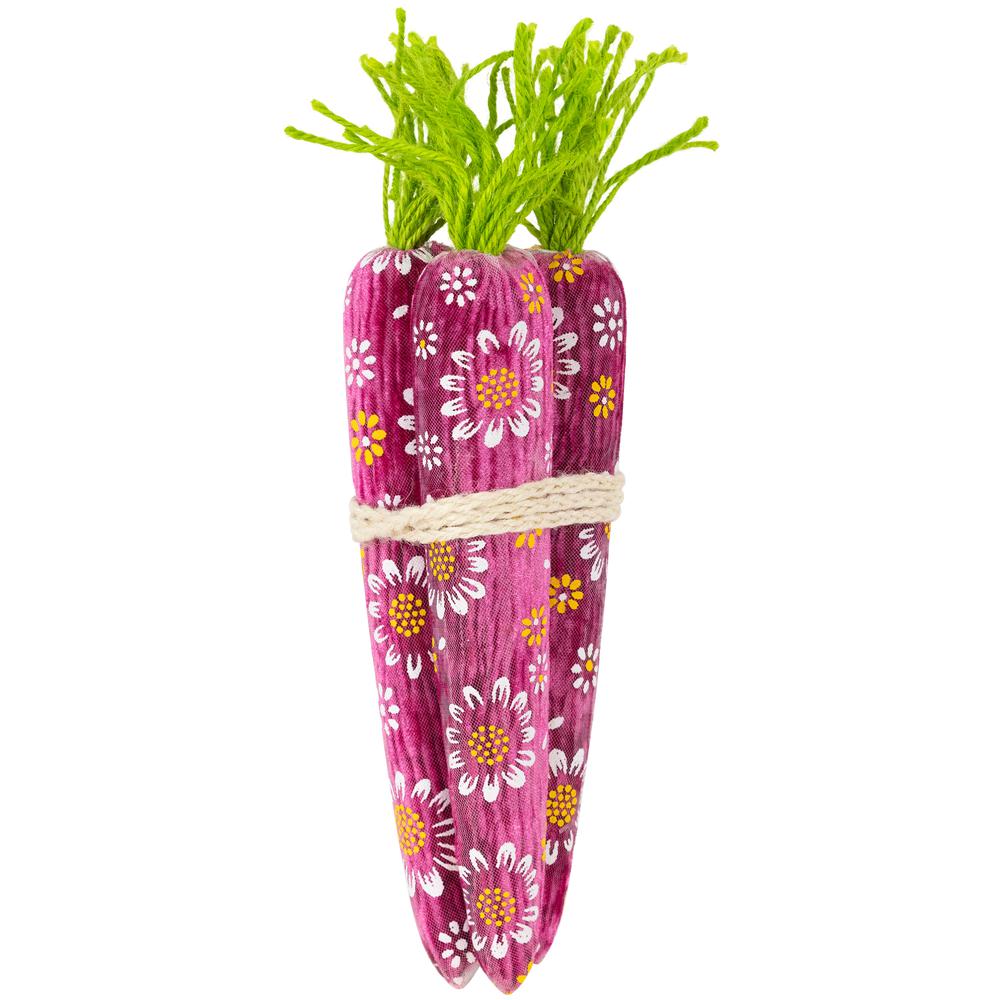 Floral Easter Carrot Decorations - 10.25" - Set of 3. Picture 2