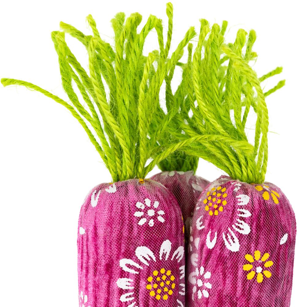 Floral Easter Carrot Decorations - 10.25" - Set of 3. Picture 4