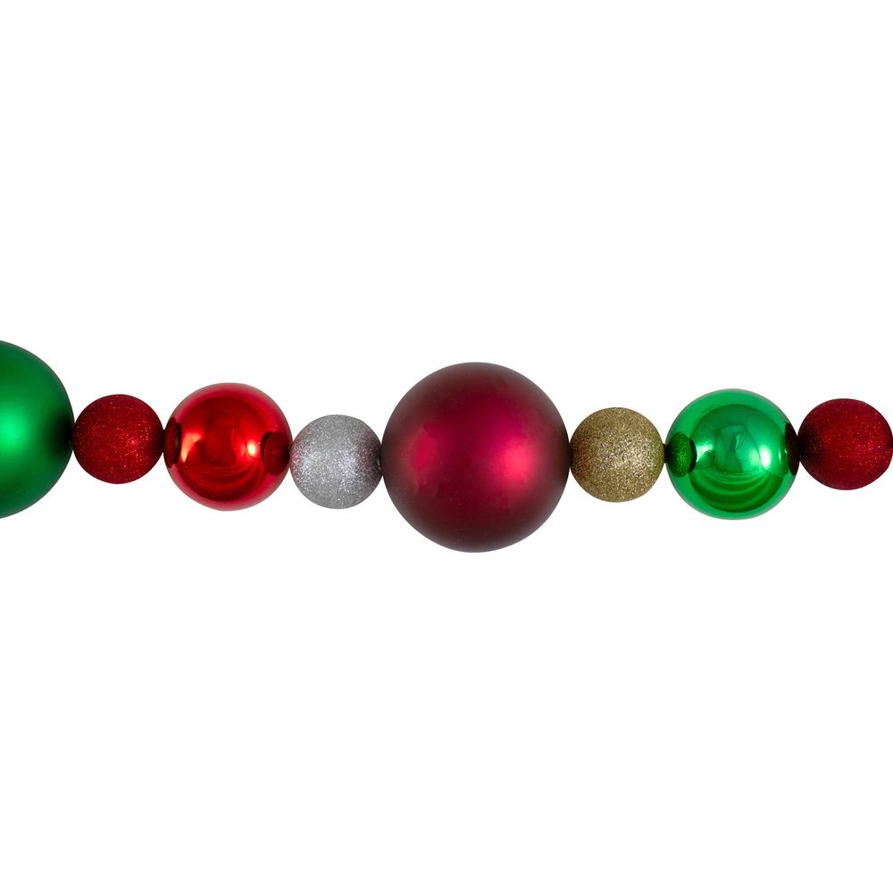 6' Traditional Colored Shatterproof Ball Artificial Christmas Garland - Unlit. Picture 3