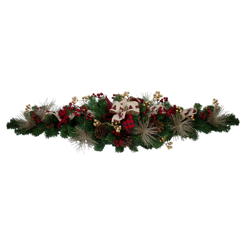 52" Berries and Bows Artificial Christmas Swag - Unlit. Picture 2