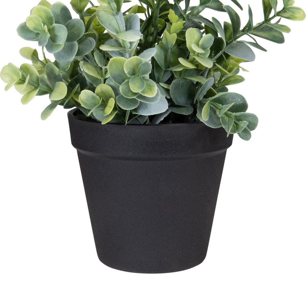 10" Green Artificial Melia Azedarach Plant in Black Pot. Picture 3