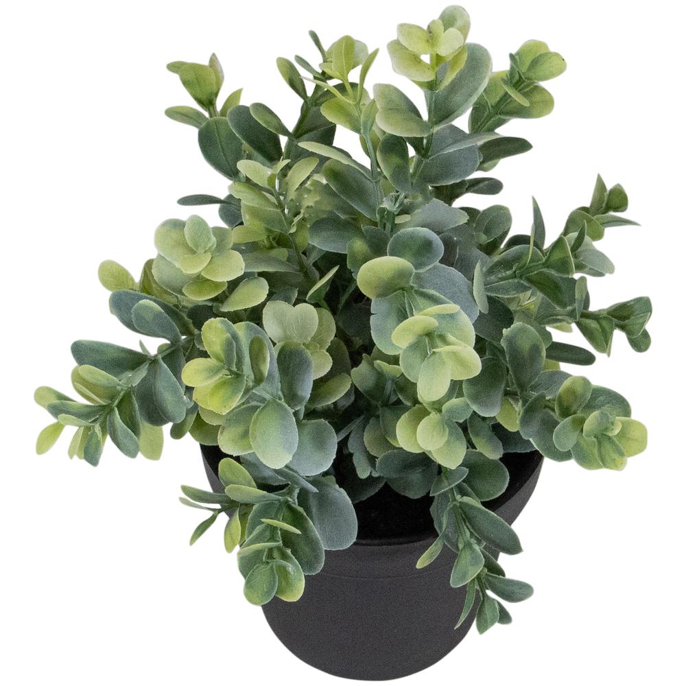 10" Green Artificial Melia Azedarach Plant in Black Pot. Picture 5