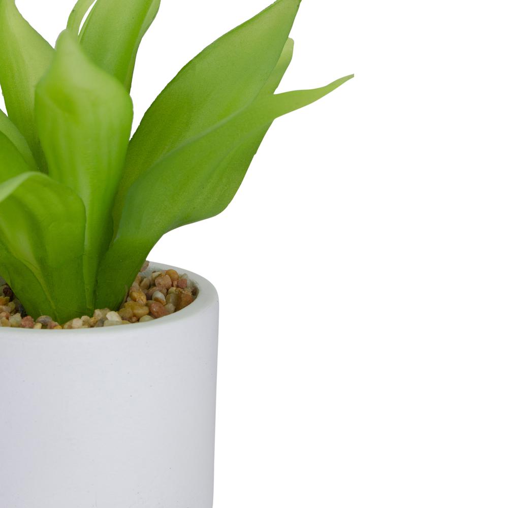 8" Green Artificial Aloe Plant in a White Pot. Picture 4