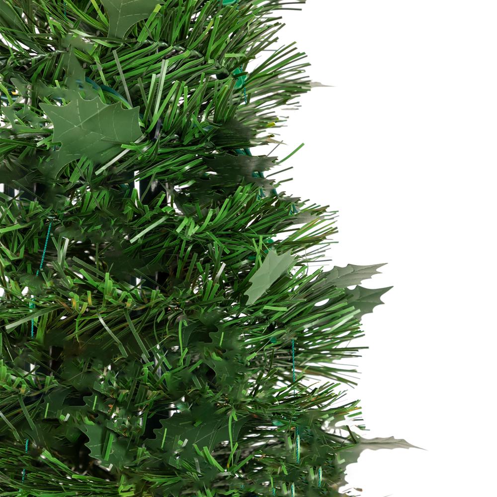 4' Green Tinsel Pop-Up Artificial Christmas Tree  Unlit. Picture 3