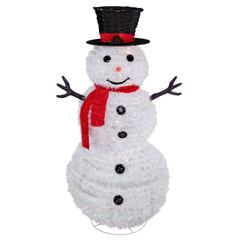 4' Lighted Pop-Up Snowman Outdoor Christmas Decoration. Picture 1