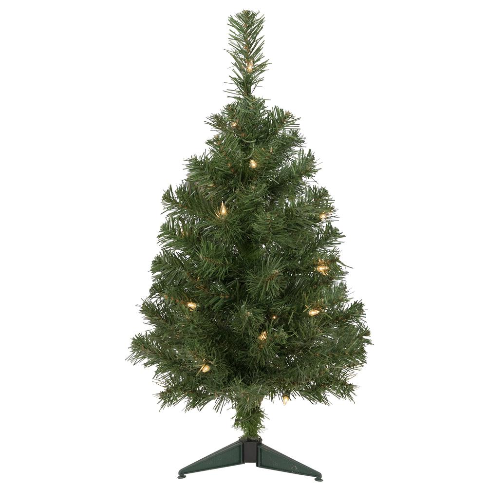 2' Pre-Lit Oakridge Noble Fir Artificial Christmas Tree  Clear Lights. Picture 1