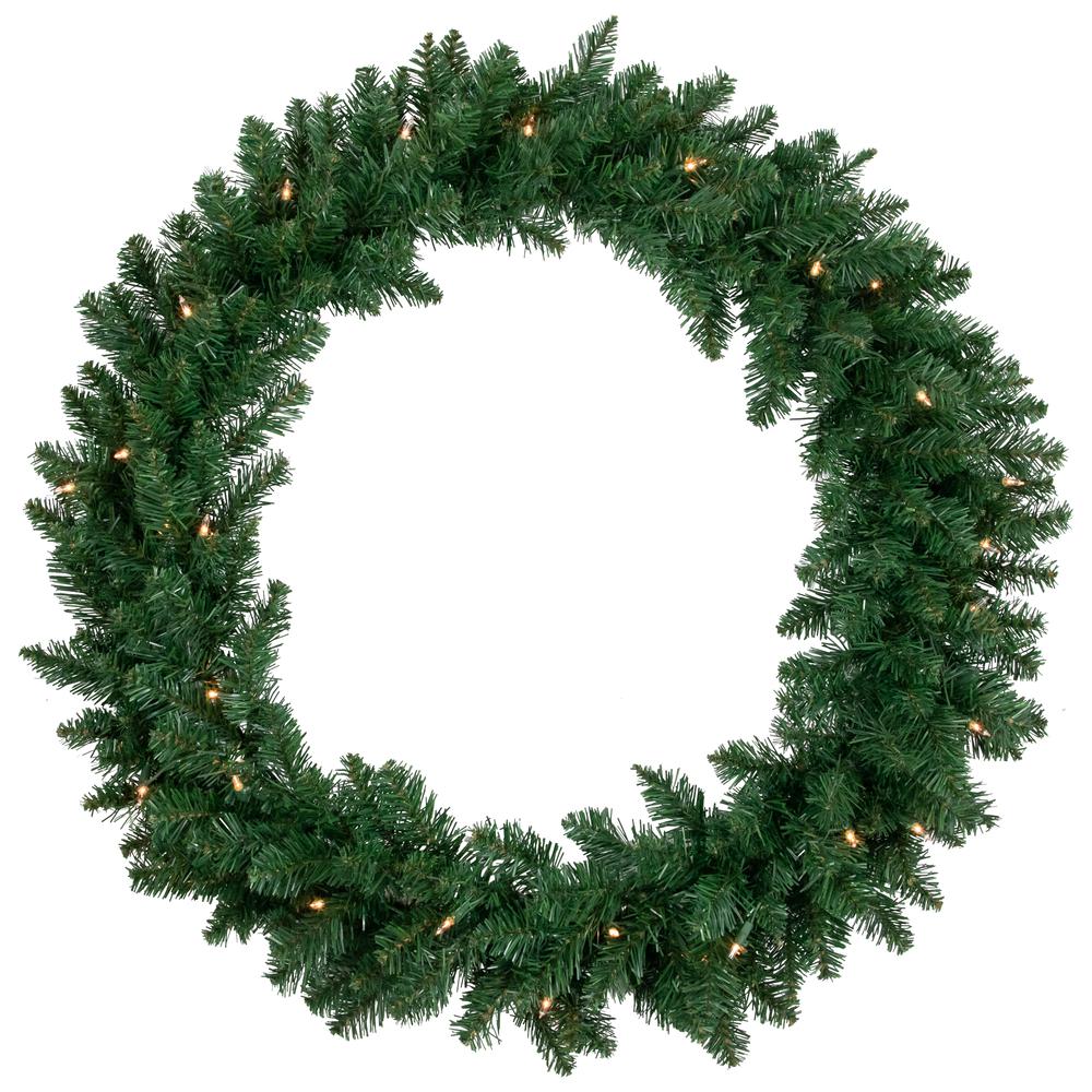 36" Pre-Lit Everett Pine Artificial Christmas Wreath  Clear Lights. Picture 1