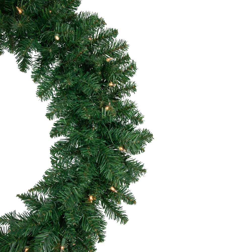 36" Pre-Lit Everett Pine Artificial Christmas Wreath  Clear Lights. Picture 4