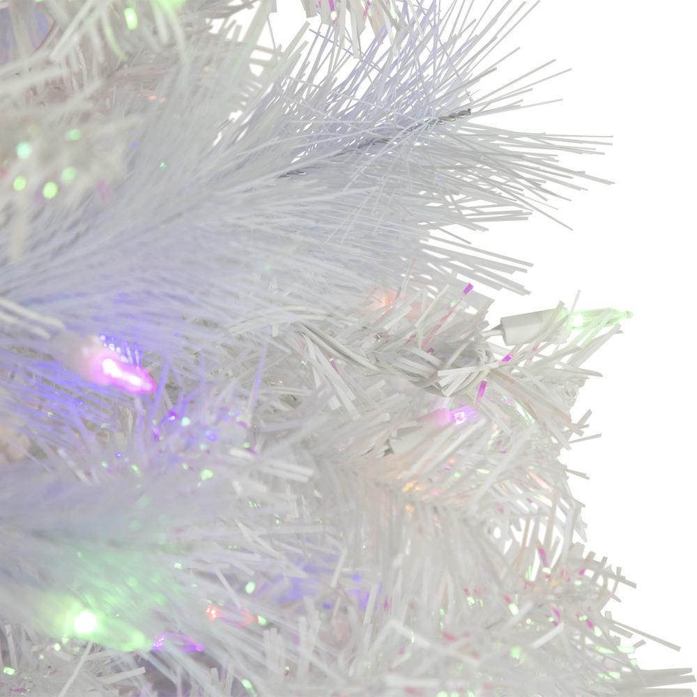 7.5' Pre-Lit Seneca White Spruce Artificial Christmas Tree  Dual Function LED Lights. Picture 6