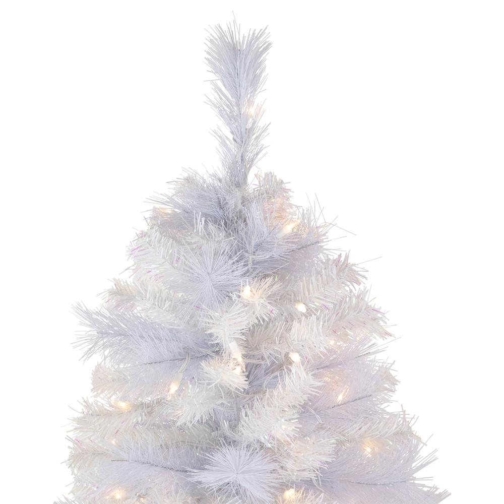 7.5' Pre-Lit Seneca White Spruce Artificial Christmas Tree  Dual Function LED Lights. Picture 5