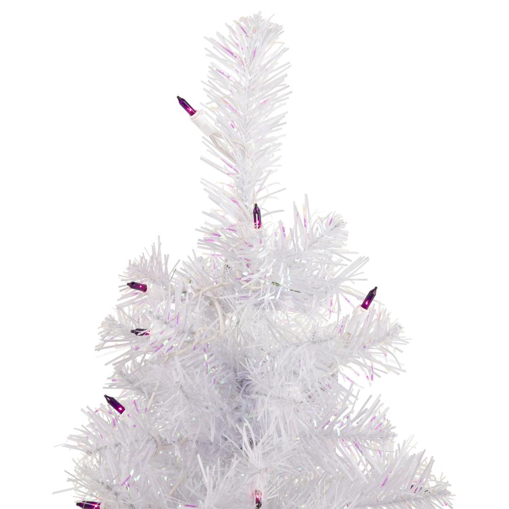 2' Pre-lit Rockport White Pine Artificial Christmas Tree  Purple Lights. Picture 3