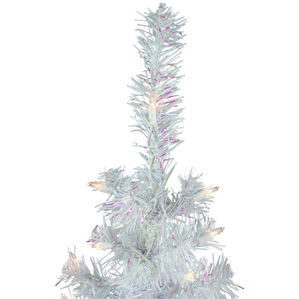 3' Pre-lit Rockport White Pine Artificial Christmas Tree  Clear Lights. Picture 4