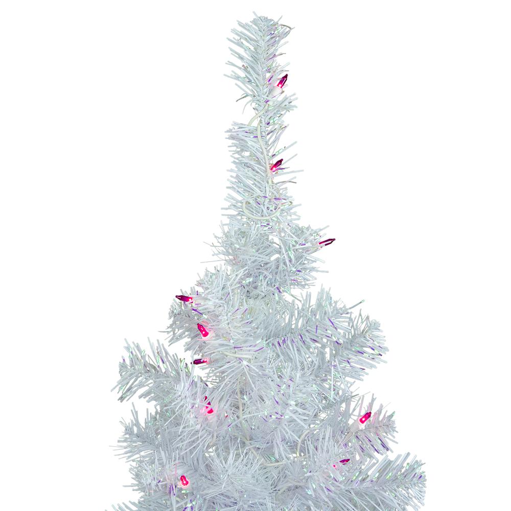 3' Pre-lit Rockport White Pine Artificial Christmas Tree  Pink Lights. Picture 4