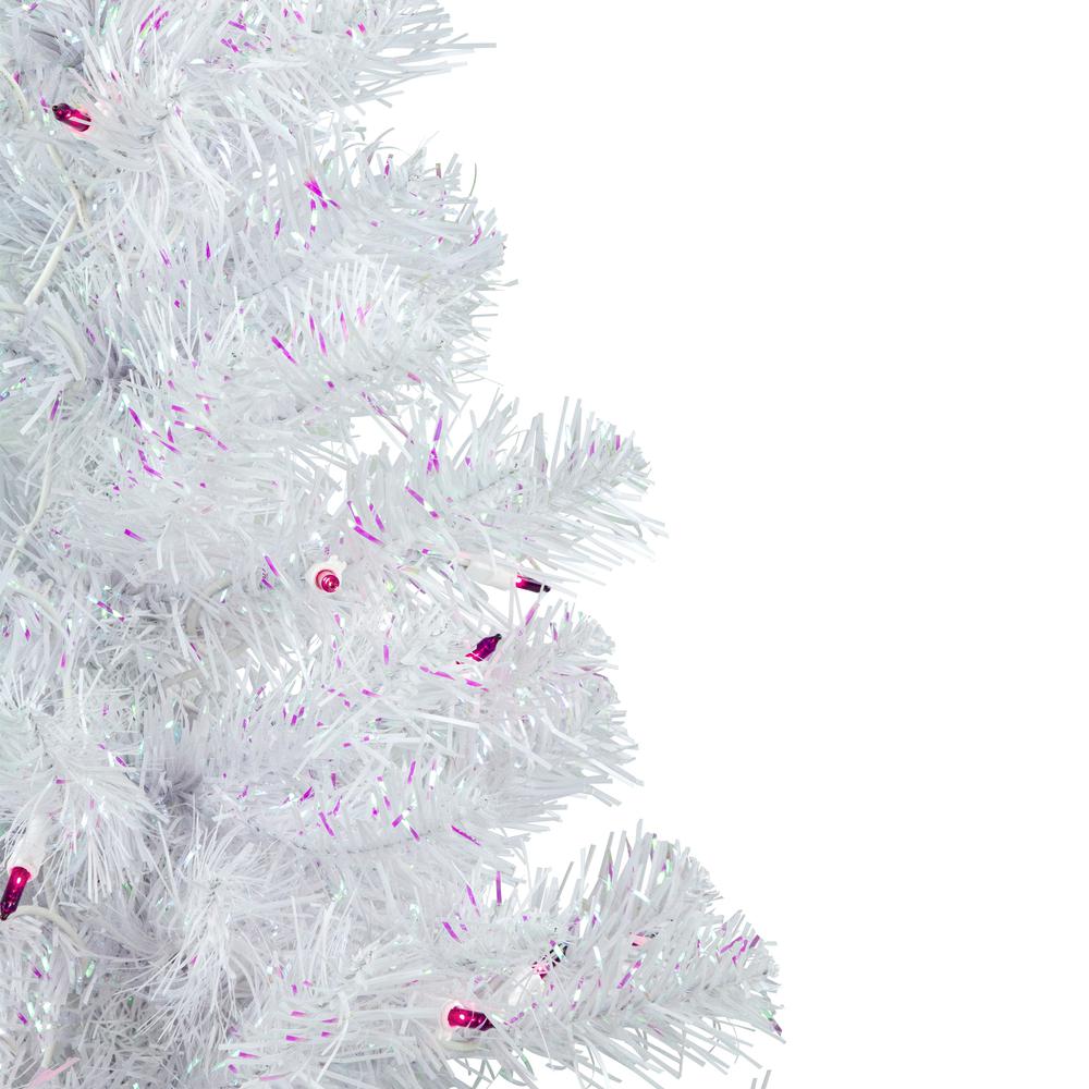 3' Pre-lit Rockport White Pine Artificial Christmas Tree  Purple Lights. Picture 3