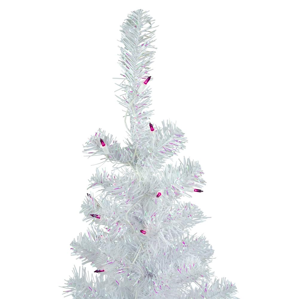 3' Pre-lit Rockport White Pine Artificial Christmas Tree  Purple Lights. Picture 4