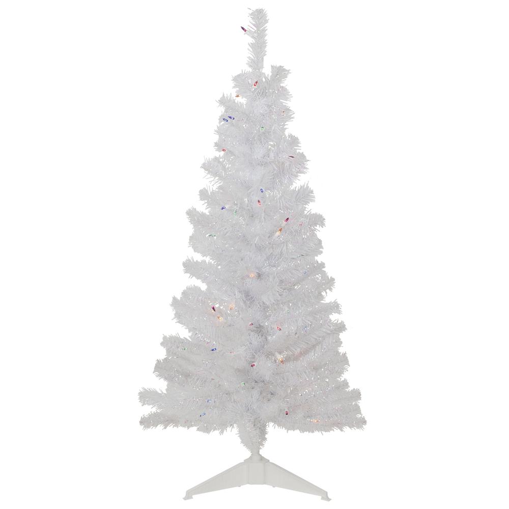 4' Pre-lit Rockport White Pine Artificial Christmas Tree  Multi Lights. Picture 1
