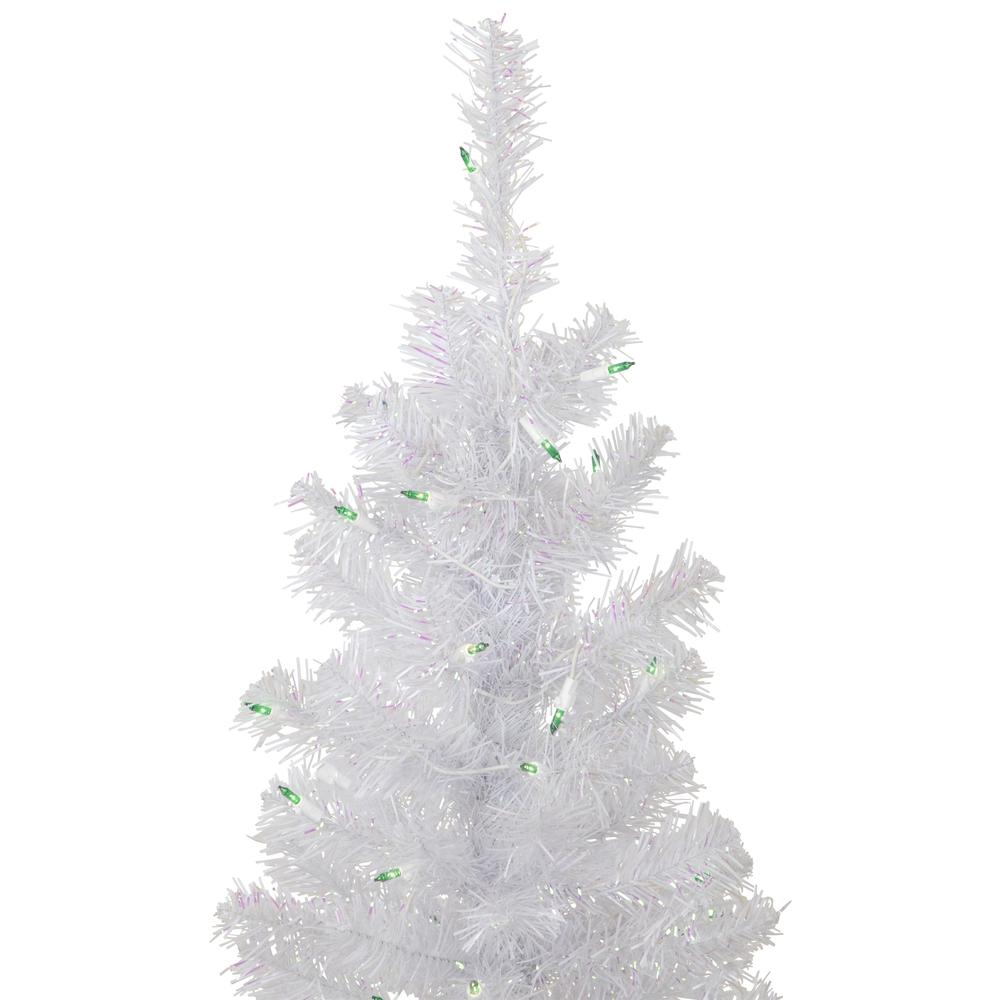 4' Pre-lit Rockport White Pine Artificial Christmas Tree  Green Lights. Picture 5