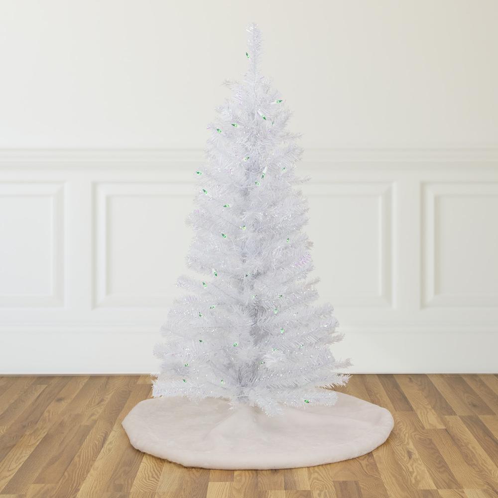 4' Pre-lit Rockport White Pine Artificial Christmas Tree  Green Lights. Picture 2