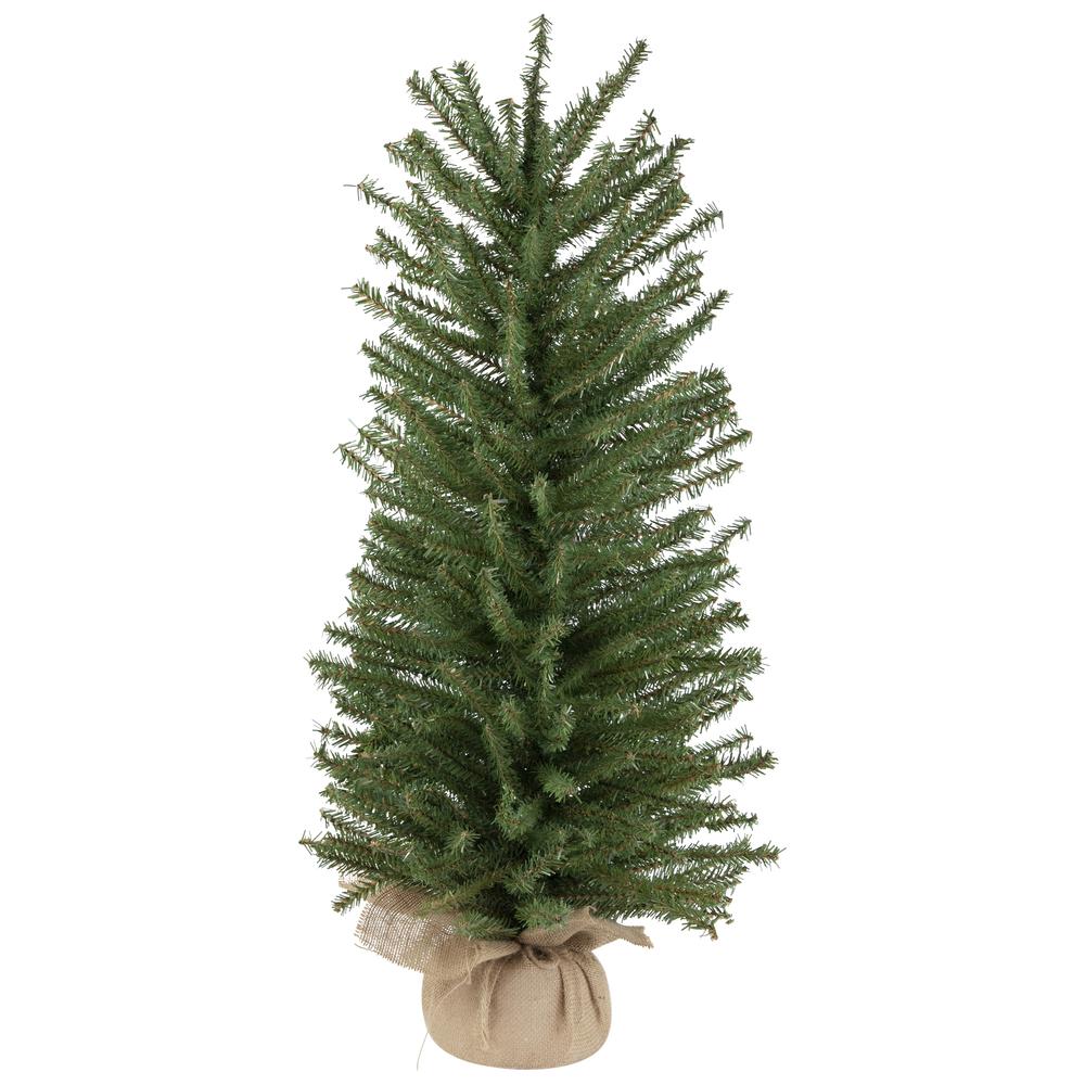 3' Medium Scottsdale Pine Artificial Christmas Tree in Burlap Base - Unlit. Picture 1