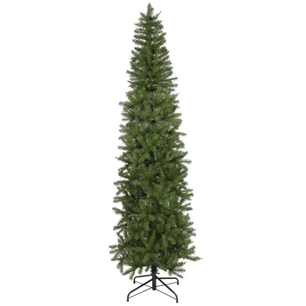 7.5' Silver Lake Fir Pencil Artificial Christmas Tree  Unlit. Picture 1