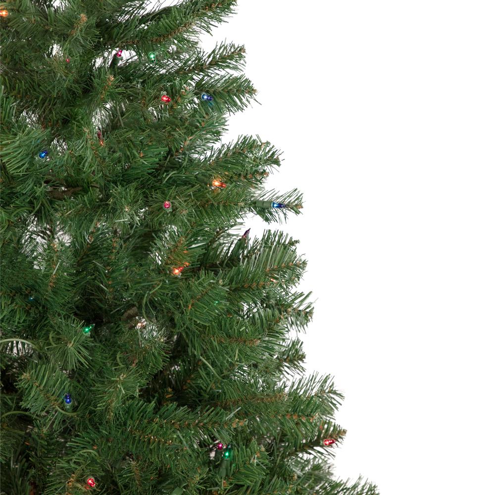 6' Pre-Lit Wilson Pine Slim Artificial Christmas Tree  Multi Lights. Picture 4