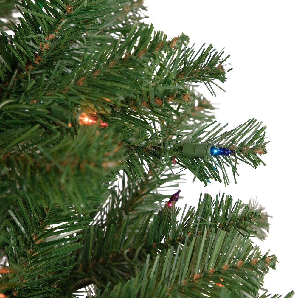 6' Pre-Lit Wilson Pine Slim Artificial Christmas Tree  Multi Lights. Picture 3