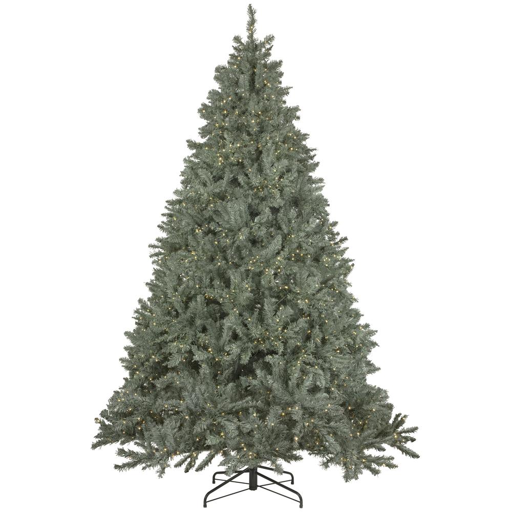 7.5' Pre-Lit Full Newport Spruce Artificial Christmas Tree  LED Lights. Picture 1
