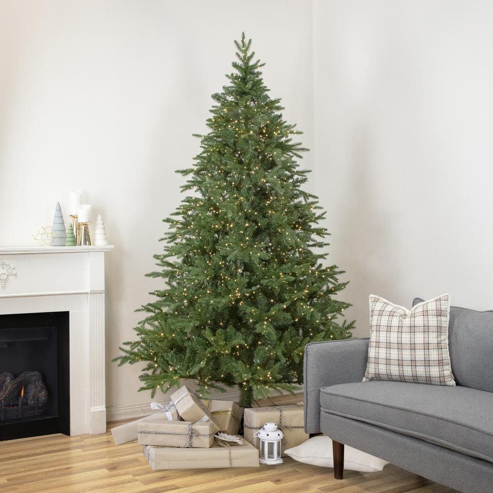 7.5' Pre-Lit Birch River Fir Artificial Christmas Tree  Candlelight Clear Lights. Picture 2