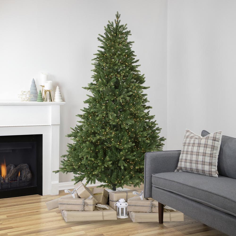 7.5' Pre-Lit Full Riverton Fir Artificial Christmas Tree  Warm White Lights. Picture 2