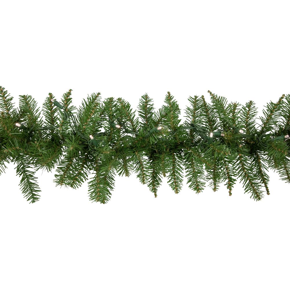 9' x 10" Rockwood Pine Artificial Christmas Garland Warm White LED Lights. Picture 3