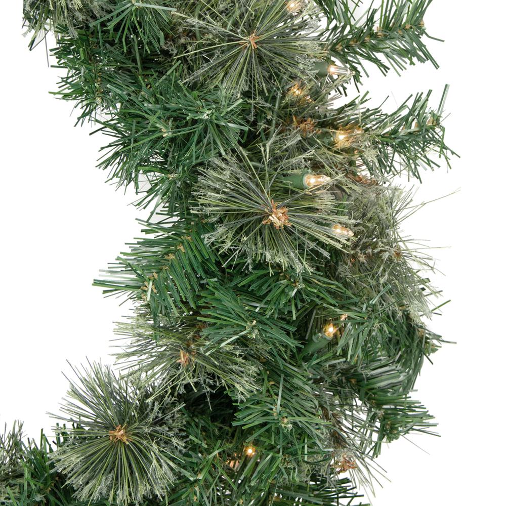 Pre-Lit Oregon Cashmere Pine Artificial Christmas Wreath  24-Inch  Clear Lights. Picture 4