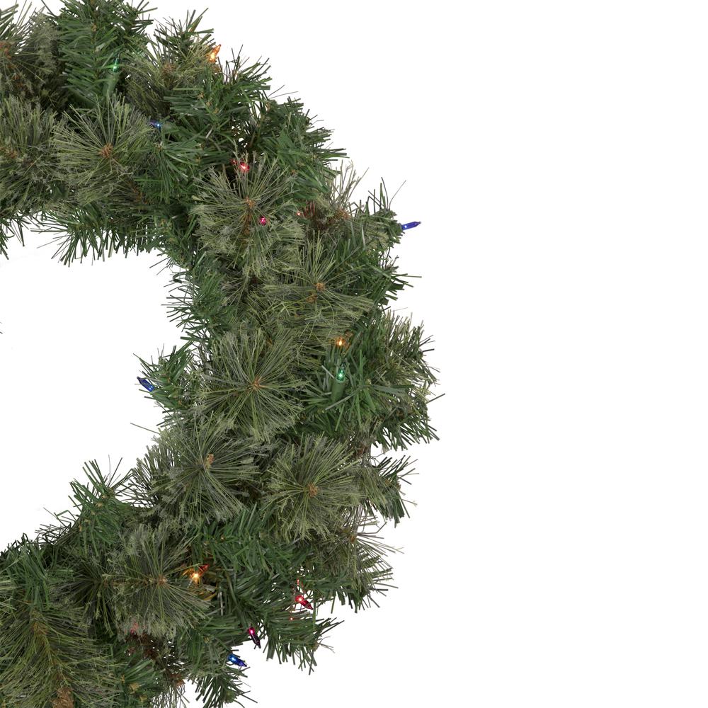 Pre-Lit Oregon Cashmere Pine Artificial Christmas Wreath  24-Inch  Multi Lights. Picture 4