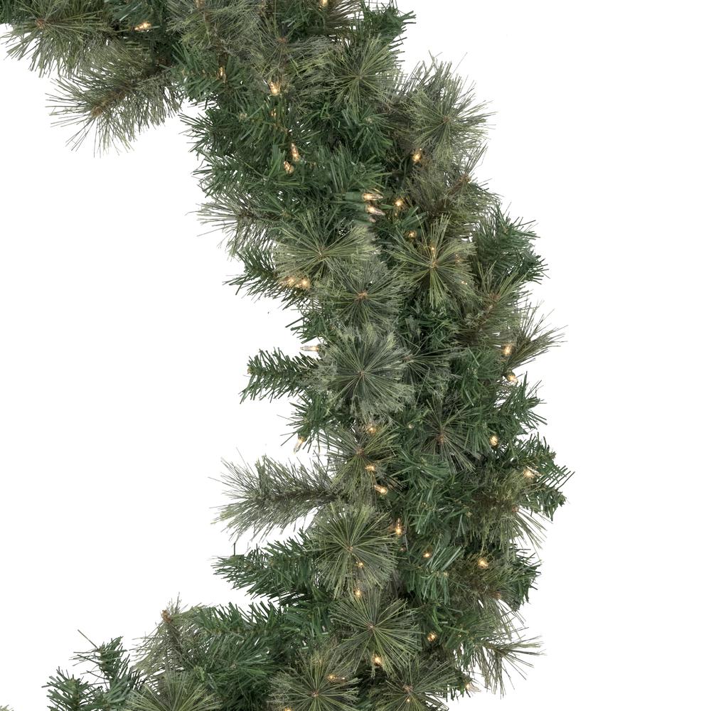 Pre-Lit Oregon Cashmere Pine Artificial Christmas Wreath  48-Inch  Clear Lights. Picture 3
