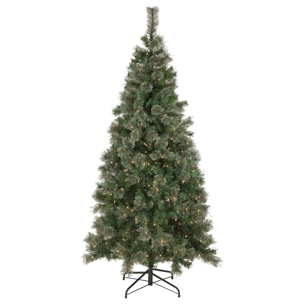 6.5' Pre-Lit Oregon Cashmere Pine Artificial Christmas Tree  Clear Lights. Picture 1