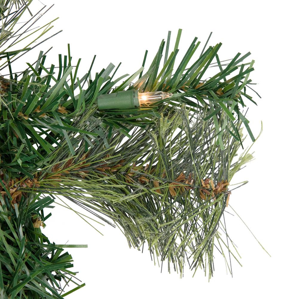 Pre-Lit Oregon Cashmere Pine Artificial Christmas Wreath  24-Inch  Clear Lights. Picture 3