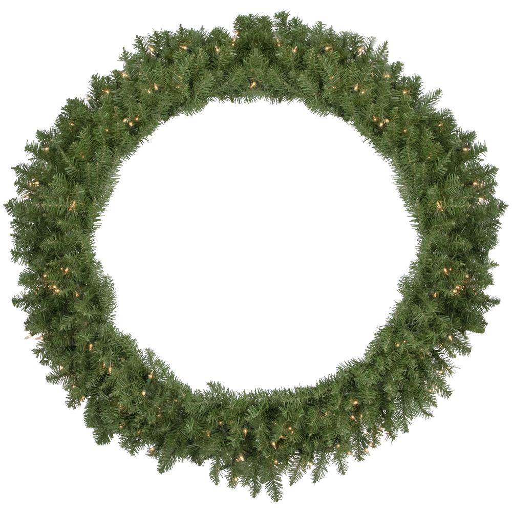 Pre-Lit Rockwood Pine Artificial Christmas Wreath  48-Inch  Clear Lights. Picture 1