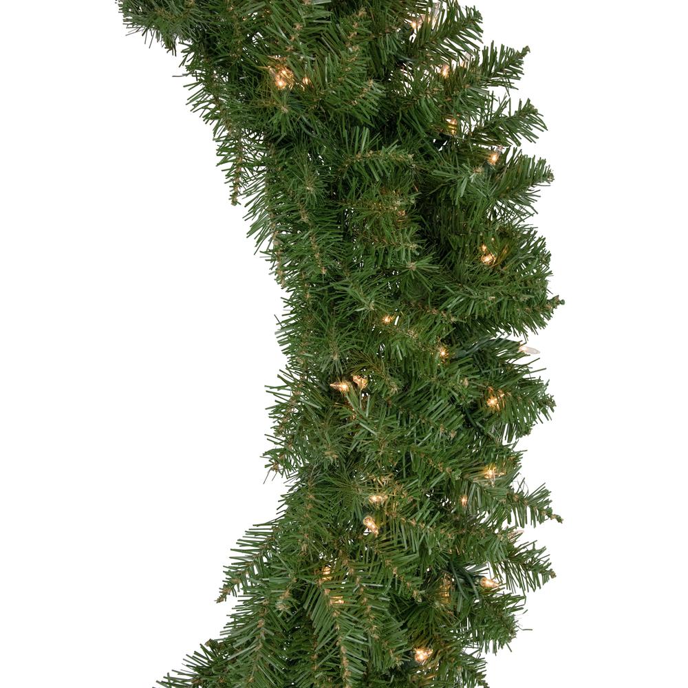 Pre-Lit Rockwood Pine Artificial Christmas Wreath  48-Inch  Clear Lights. Picture 3