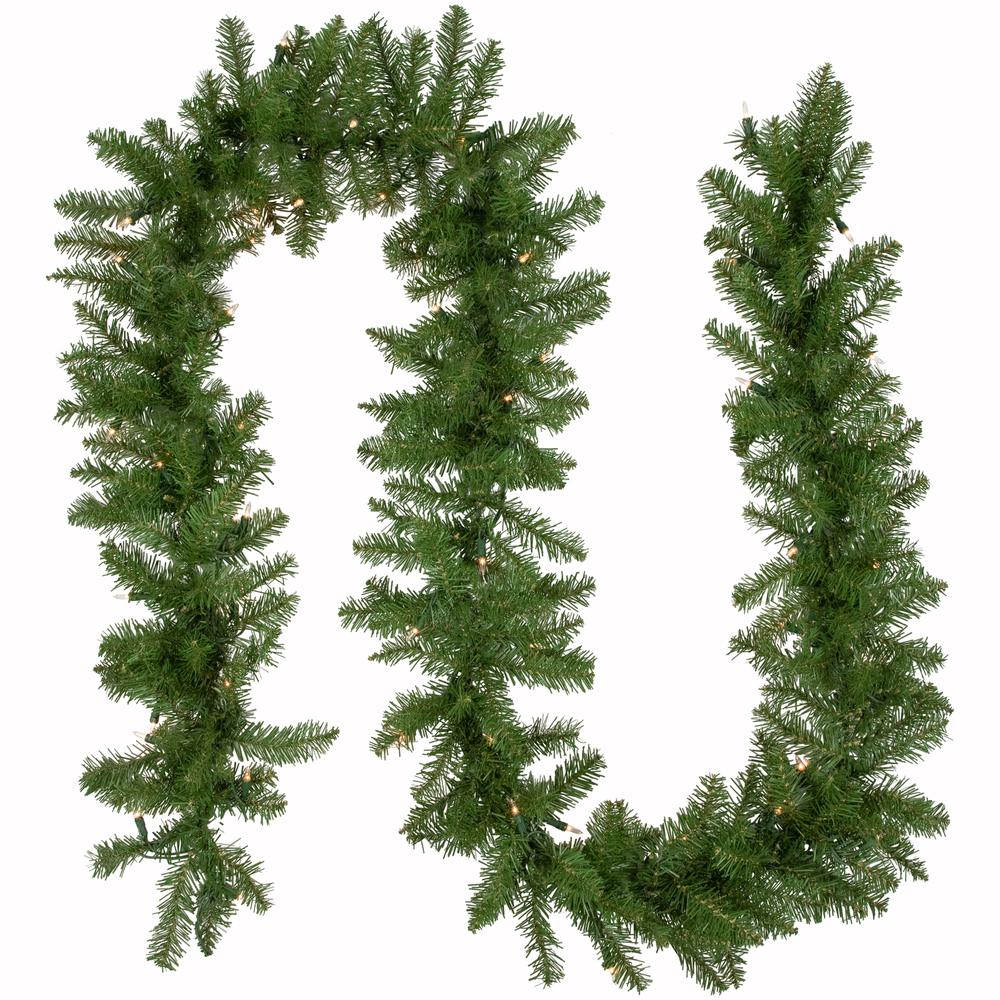9' x 10" Pre-Lit Rockwood Pine Artificial Christmas Garland  Clear Lights. Picture 1