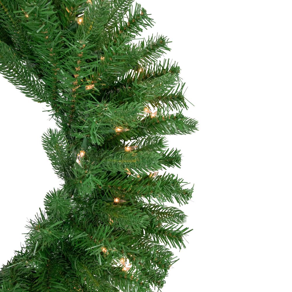 Pre-Lit Sierra Noble Fir Artificial Christmas Wreath  30-Inch  Clear Lights. Picture 4