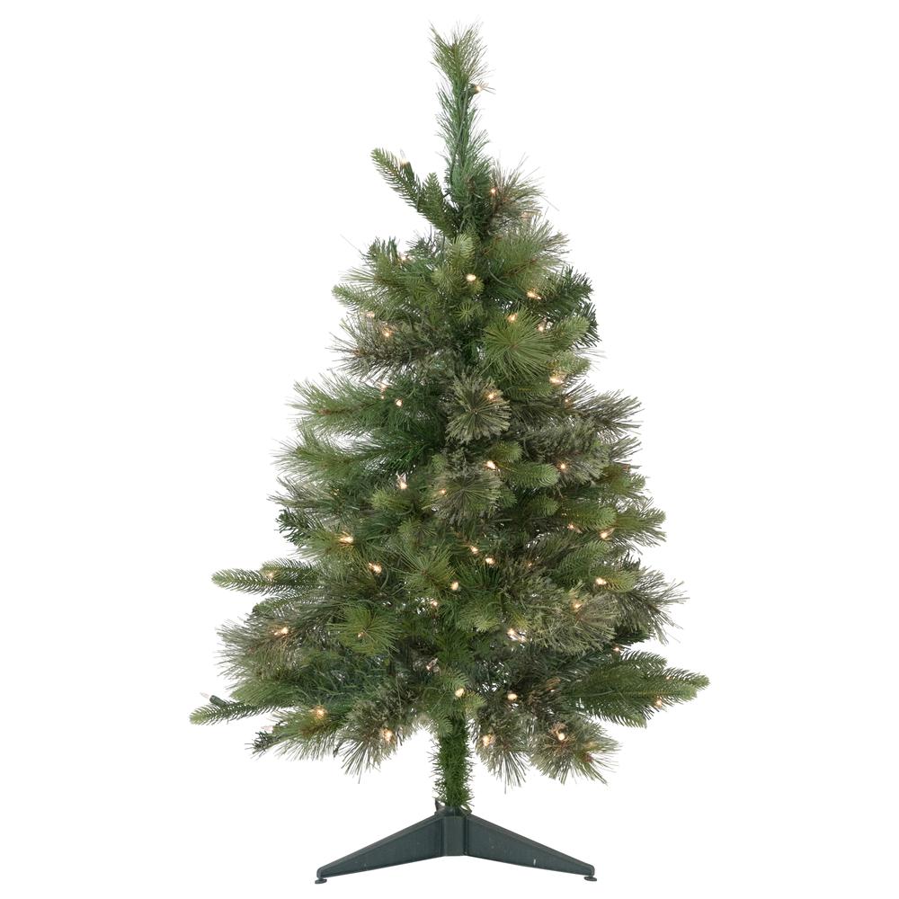 3' Pre-Lit Kingston Cashmere Pine Full Artificial Christmas Tree  Clear Lights. Picture 1
