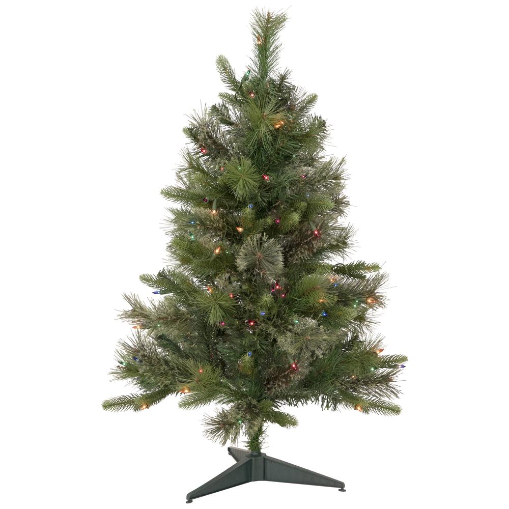 3' Pre-Lit Kingston Cashmere Pine Full Artificial Christmas Tree  Multi Lights. The main picture.