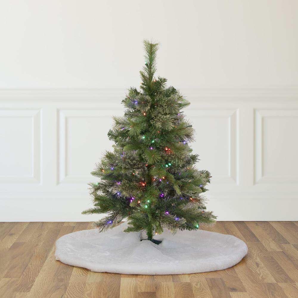 3' Pre-Lit Kingston Cashmere Pine Full Artificial Christmas Tree  Multi LED Lights. Picture 2