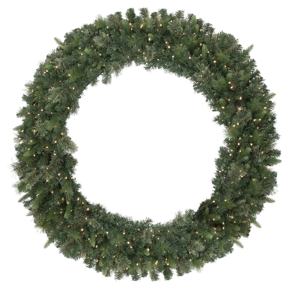 Kingston Cashmere Pine Commercial Christmas Wreath 60-Inch Warm White LED Lights. Picture 1