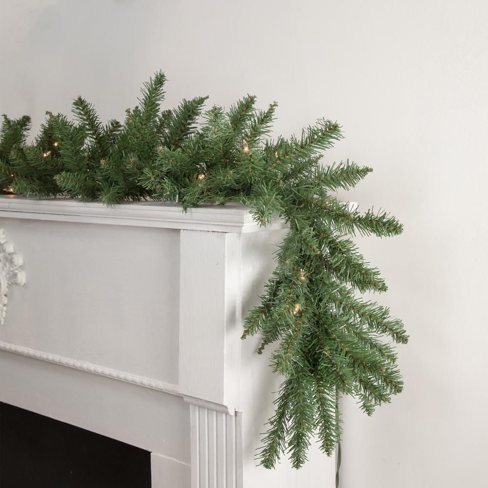 9' x 12 Pre-Lit Winona Fir Artificial Christmas Garland - Clear Lights. Picture 2