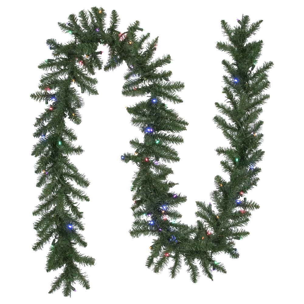 9' x 12" Pre-Lit Winona Fir Artificial Christmas Garland  Multi LED Lights. Picture 1