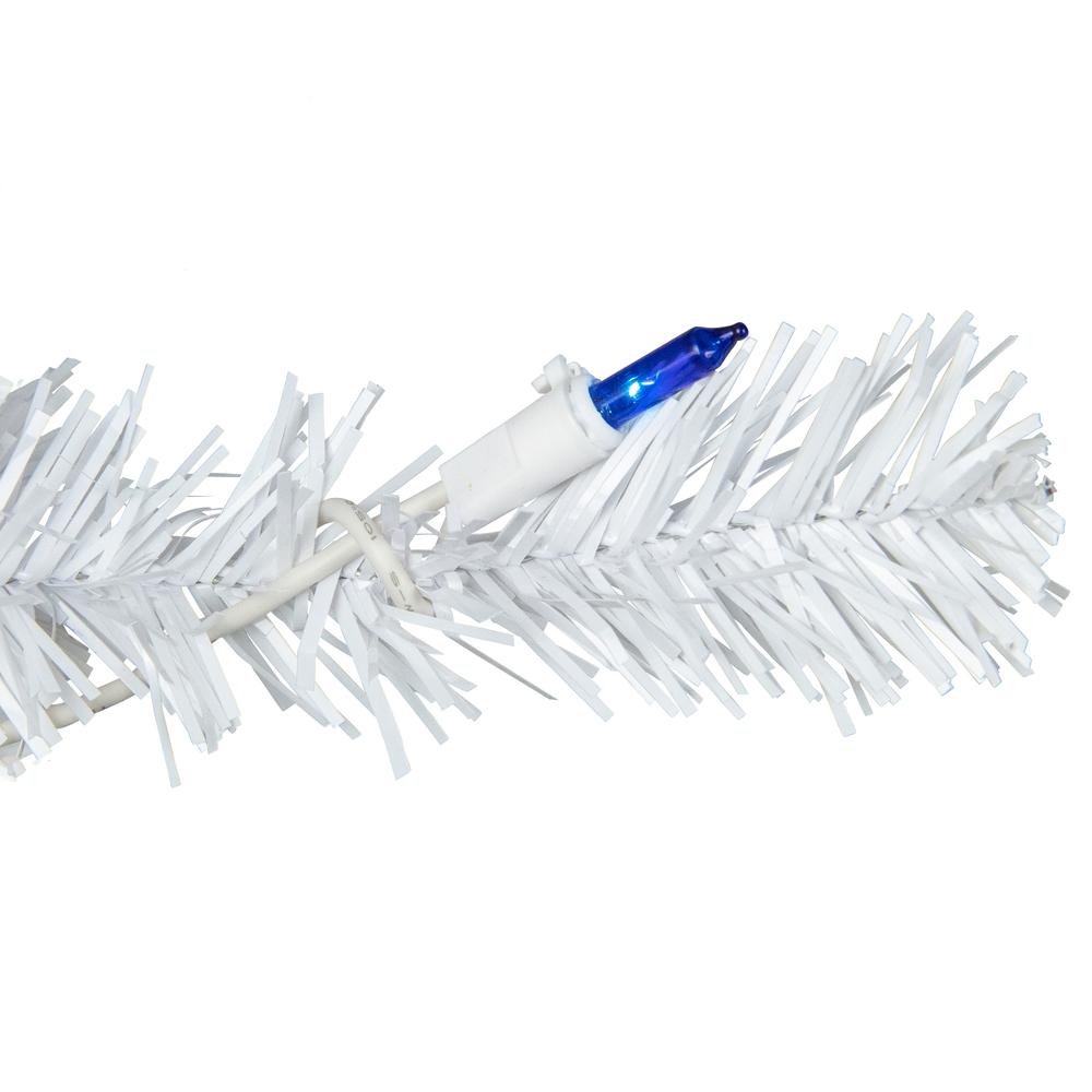 6.5' Pre-Lit Woodbury White Pine Pencil Artificial Christmas Tree  Blue Lights. Picture 2