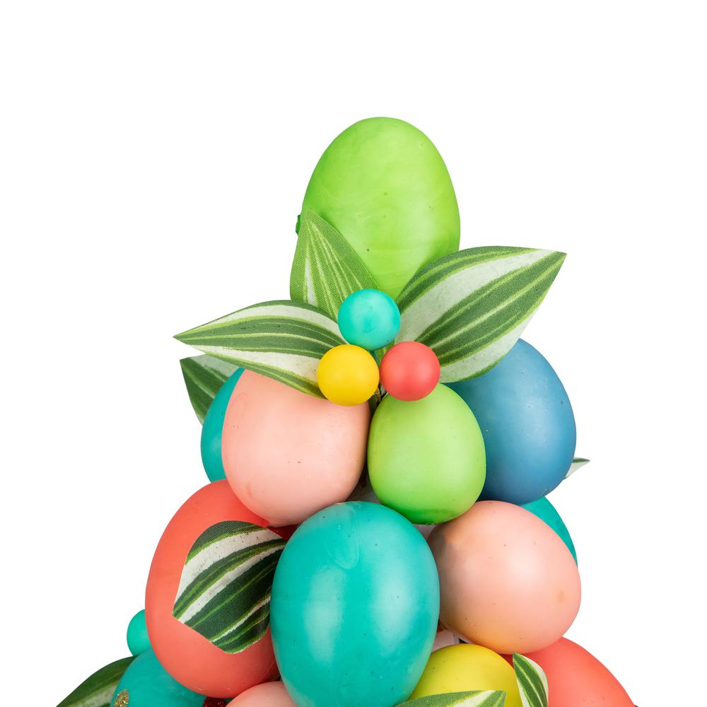 17" Colorful Easter Egg Tree in Yellow Gingham Pot. Picture 5